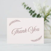 Roze elegante boho bruiloft feest bedankbriefjes bedankkaart (Staand voorkant)