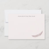 Roze elegante boho bruiloft feest bedankbriefjes bedankkaart (Achterkant)