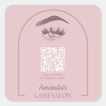 Roze Elegante Boog Schoonheidssalon QR Code