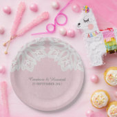 Roze elegante Borden voor papier Papieren Bordje (Feest)