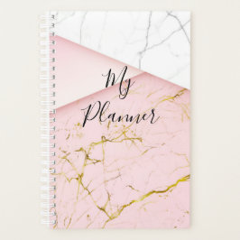 Roze, elegante bouwplaatje voor marmer planner