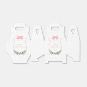 Roze Elegante Bow Eucalyptus Crest Baby shower Bedankdoosjes (Uitgevouwen)