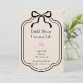 Roze elegante bruids douche uitnodiging (Staand voorkant)