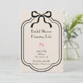 Roze elegante bruidsshower uitnodiging (Staand voorkant)