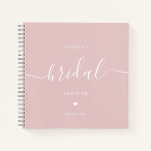 Roze Elegante Bruiloft Gast Notebook Notitieboek