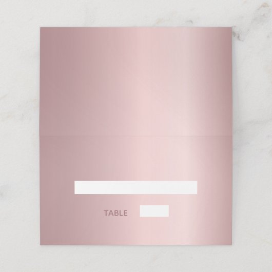 Roze elegante bruiloft plaatskaartje (Buitenkant ongevouwen)