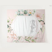 Roze elegante chic bloem bruiloftsshower achtergro wandkleed (Voorkant (horizontaal))