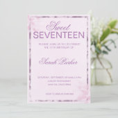 Roze Elegante Chic Zoete 17 Kaart (Staand voorkant)