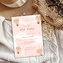 Roze Elegante Cloud Hete Luchtballon Baby shower