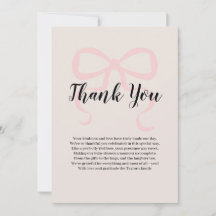 Roze elegante coquette boog Dank u