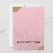 Roze Elegante Cute 1e Verjaardagsfeestje Kaart (Achterkant)