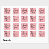 Roze Elegante Dank je wel met hart Sticker (Vel)