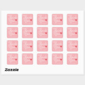 Roze Elegante Dankjewel met hart Sticker (Vel)