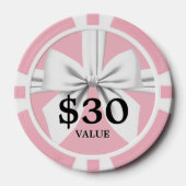 Roze Elegante Fancy Tiffany Baby shower Keepsake Poker Chips (Voorkant)