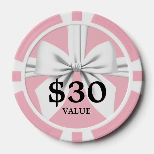 Roze Elegante Fancy Tiffany Baby shower Keepsake Poker Chips (Voorkant)