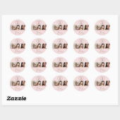 Roze Elegante Foto Make-up Bedankt Sticker (Vel)