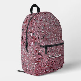 Roze Elegante Gesimuleerde Glitterende Deeltjes Ef Bedrukte Rugzak