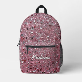 Roze Elegante Gesimuleerde Glitterende Deeltjes Ef Bedrukte Rugzak