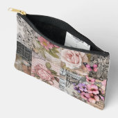 Roze Elegante Girly Floral Abstracte Collage Etui (Open)