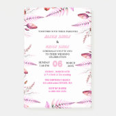Roze Elegante Gouden Trouw Uitnodiging , Wit Post-it® Notes (Voorkant)
