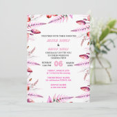 Roze Elegante Gouden Trouwuitnodiging , Wit Save The Date (Staand voorkant)