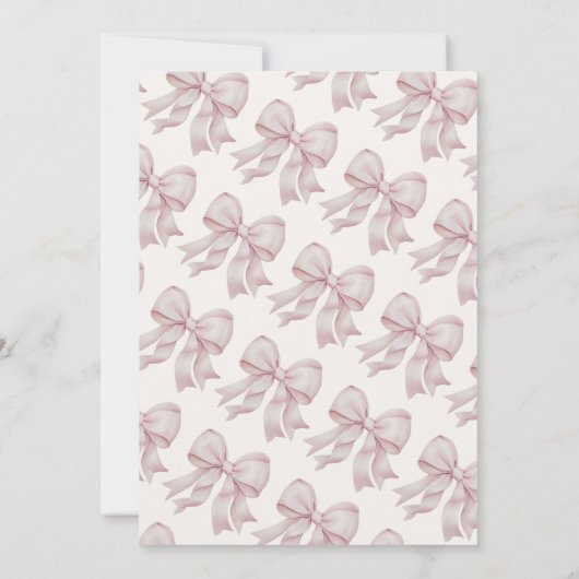Roze Elegante Huwelijks Knoop Boog Bruidsfeest Kaart (Achterkant)