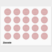 Roze Elegante kalligrafie doopsel dank u Ronde Sticker (Vel)