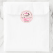 Roze Elegante Klasse Bakkerij Gebak Chef Cake Ronde Sticker (Tas)