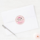 Roze Elegante Klasse Bakkerij Gebak Chef Cake Ronde Sticker (Envelop)