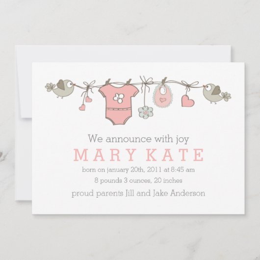 Roze, elegante kledingaankondiging aankondiging (Voorkant)