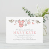 Roze, elegante kledingaankondiging aankondiging (Staand voorkant)