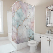 Roze Elegante Marmeren Steen Textuur Douchegordijn (In situ)