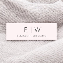 Roze Elegante Minimalistische Monogram Naam
