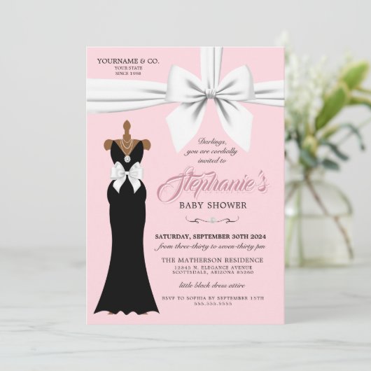 Roze Elegante Mode Etnische Tiffany Baby shower Kaart (Staand voorkant)