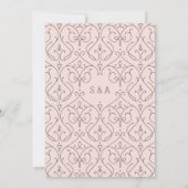 Roze elegante moderne klassieke bruiloft kaart (Achterkant)