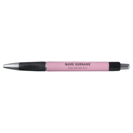 Roze Elegante Moderne Naam Titel Design pen (Voorkant)