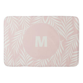 Roze Elegante Palmbladeren Gepersonaliseerd Badmat