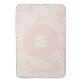 Roze Elegante Palmbladeren Gepersonaliseerd Badmat (Voorkant Verticaal)