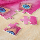 Roze Elegante Peacock Puzzel (Zijkant)