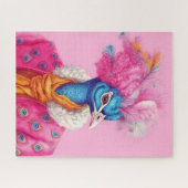 Roze Elegante Peacock Puzzel Legpuzzel (Horizontaal)