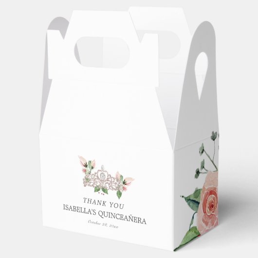 Roze Elegante Quinceañera Bedankdoosjes (Geopend)
