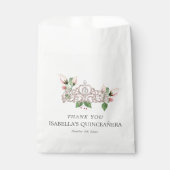 Roze Elegante Quinceañera Bedankzakje (Voorkant)