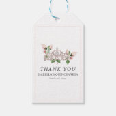 Roze Elegante Quinceañera Cadeaulabel (Voorkant)