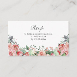 Roze Elegante Quinceañera RSVP Enclosure Kaart