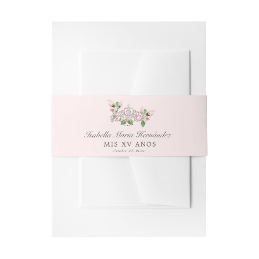 Roze Elegante Quinceañera Uitnodigingen Wikkel (Voorkant Voorbeeld)