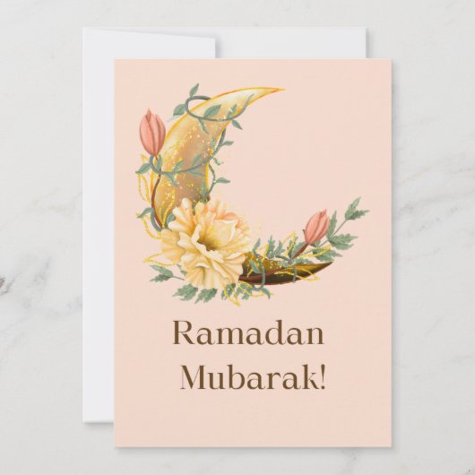 Roze Elegante Ramadan Iftar uitnodiging (Achterkant)