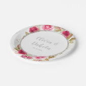 Roze elegante Rozen Geometrische aangepaste bruilo Papieren Bordje (Gekanteld)