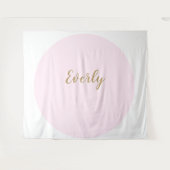 Roze Elegante Simpele Script Taart Tafel Achtergro Wandkleed (Voorkant (horizontaal))