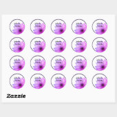 Roze elegante sticker, klassiek rond ronde sticker (Vel)