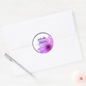 Roze elegante sticker, klassiek rond ronde sticker (Envelop)